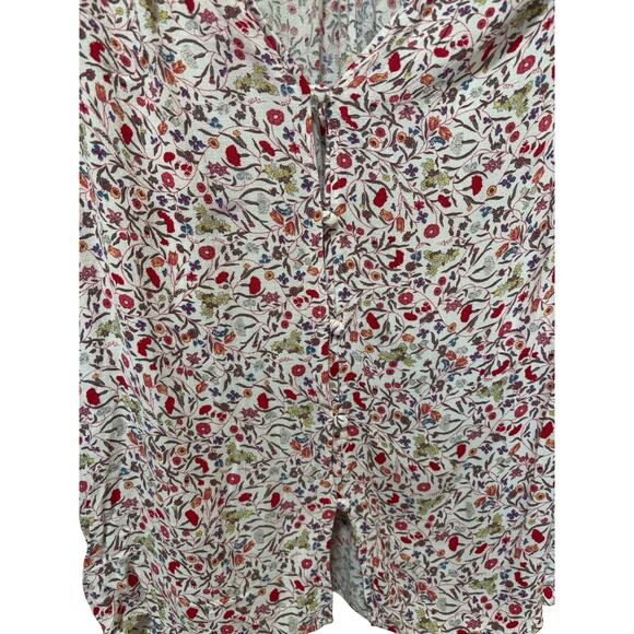 Cynthia Rowley Floral Blouse V-Neck 3/4 Sleeve Top Size Medium - Picture 4 of 6